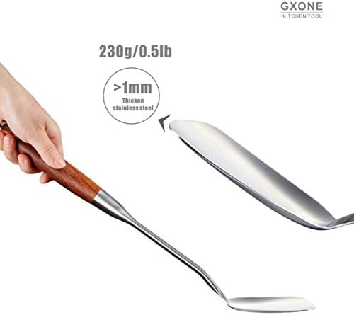 Chinese Wok Spatula, 304 Stainless Steel,with Wooden Handle, 15.7 Inch - Image 4