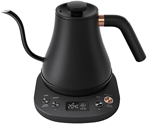 Mecity Electric Kettle Gooseneck Pour Over Kettle ±1℉ Temperature Control Quick Heating Water Boiler for Coffee & Tea & Formula Auto Shut Off Tea Kettle 1200 Watt, 0.8L, Matt Black, Barista Edition by Mecity