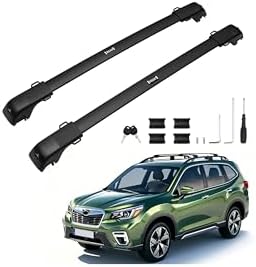 300LBS Roof Rack Cross Bars for 2014-2026 Subaru Forester with Raised Side Rails(Not for Wilderness Trim), Lockable Aluminum Roof Crossbars Rooftop Luggage Racks for Forester Accessories by Powerty