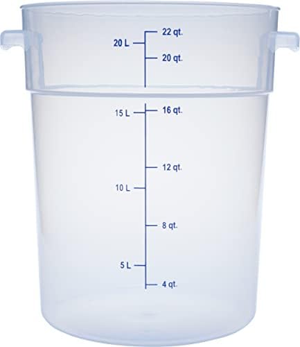 CFS StorPlus Plastic Round Food Storage Container, 22 Quart, Clear - Image 3