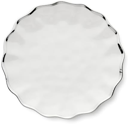 Regency Silver 11-Inch Porcelain Dinner Plates – Set of 4 Luxury Silver-Rimmed Dishes – Durable, Dishwasher-Safe Fine Tableware for Formal Dining, Holiday Gatherings & Everyday Kitchen Essentials by CERTIFIEDINTERNATIONAL