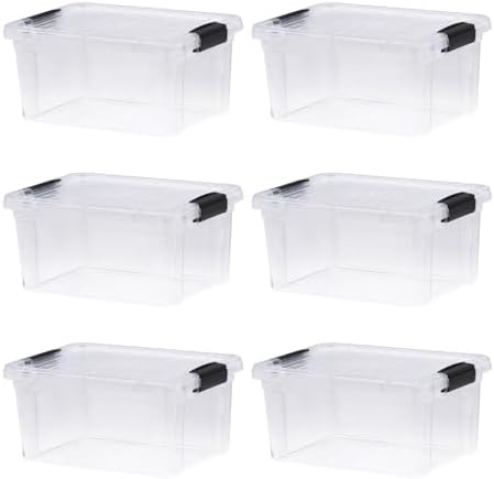 Superio 6.6 Quart Clear Plastic Storage Boxes with Lids, Stackable Organizer Containers, BPA-Free Storage Bins for Home, Office, School & Dorm, 6 Pack by Superio