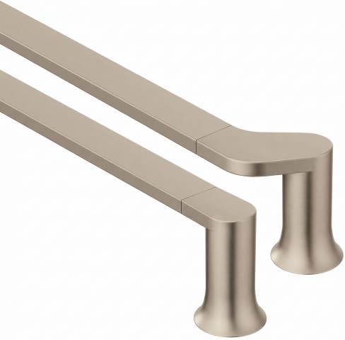 Moen Genta LX Brushed Nickel Modern 18-Inch Single Kitchen or Bathroom Towel Bar, BH3818BN (Pack of 2) by Unknown
