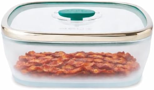 Anyday 10-Cup Square Glass Food Storage with Glass Lid | Plastic-Free Meal Prep & Microwave Cookware | Stackable Airtight Storage Container with Vented Lid for Microwave-Safe Reheating by Anyday