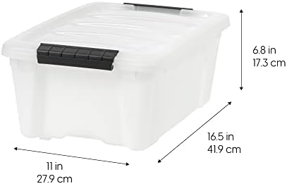 IRIS USA 4-Pack 13 Quart Storage Bins with Lids, Pearl - Image 2