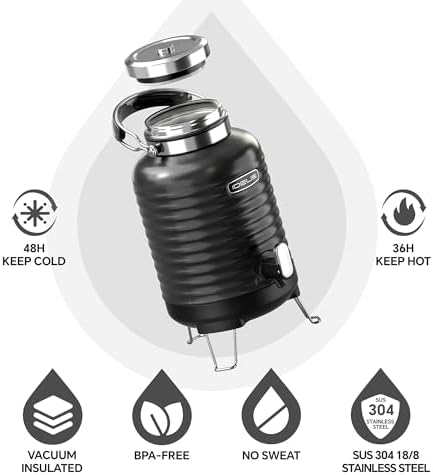 IDEUS Insulated Beverage Dispenser 1.4gal, Drink Container Black - Image 2