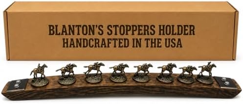 Bourbon Stopper Display for Blanton's, Dark Walnut Metal Hoop by Barrel-Art