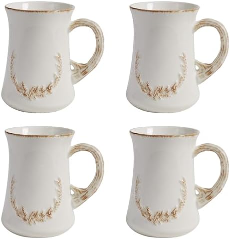 Park Designs Antler Mug Set of 4, Ivory by ParkDesigns
