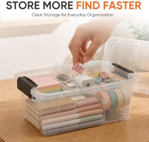 Superio 3.4 Quart Clear Plastic Storage Boxes with Lids, Stackable Organizer Containers, BPA-Free Storage Bins for Home, Office, School & Dorm, 18 Pack - Image 2