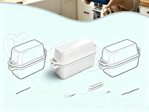 11x5 Inch white Cast Iron Loaf Pan with Lid,Large 5.8 Qt Dutch Oven Bread Sourdough Loaf Pan for Sourdough，Even Heat Distribution Dutch Oven Bread Pan for Homemade Bread, Meatloaf - Image 5