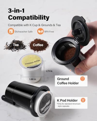 Coffee Maker Hot & Iced Single Cup Coffee Machine K Cup & Grounds - Image 4