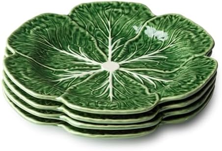 Le Jardin Green Cabbage Plates - Dinner, SET OF FOUR -11" Sculpted Green Stoneware Leaf Plates – Seasonal Garden-Inspired Tableware for Spring & Summer Dining and Entertaining by CERTIFIEDINTERNATIONAL