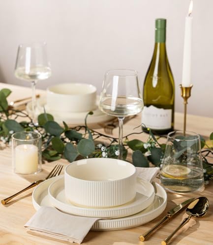 TheTerra Ceramic Dinnerware Set for 4, 16-Piece Plates and Bowls Set - Image 7