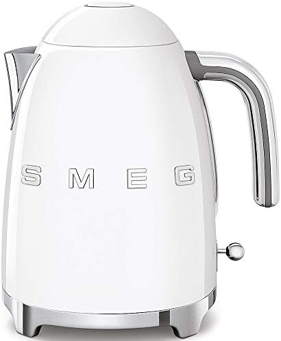 SMEG KLF03 Electric Kettle 1.7L (7 Cup), Retro Hot Water Boiler for Tea & Coffee, Fast Boiling, Auto Shut-Off, Soft Open Lid, 360° Swivel Base Countertop Kettle – White by Unknown