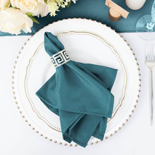 Balsa Circle 100 pcs 17-Inch Peacock Teal Polyester Table Napkins Reusable Washable Wedding Party Dinner Linens Tableware Supplies - Image 6