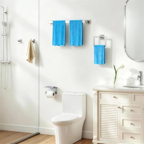 STWWO 10-Piece Bathroom Accessories Hardware Set Brushed Nickel - Image 2