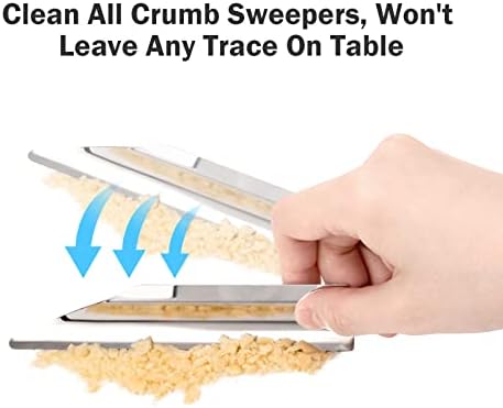 Table Crumb Sweeper, Crumb Sweeper for Tablecloth, Crumb Scraper Cumb Catcher on Table, Server Tools Stainless Steel Crumbers for Servers, Waiters and Waitresses (1 PACK, Pure Silver) - Image 3