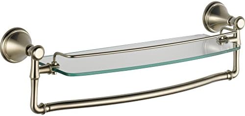 Delta 79710-SS Cassidy 18-in Glass Shelf with Towel Bar in Stainless Steel by Unknown