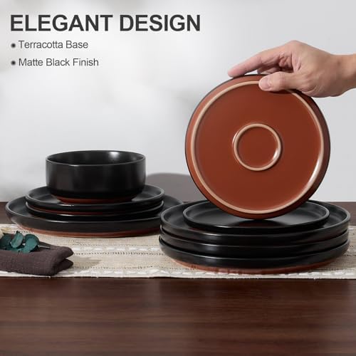 E-far Plates and Bowls Sets, 6 Pcs Stoneware Ceramic Dinnerware Dishes Sets - Image 5