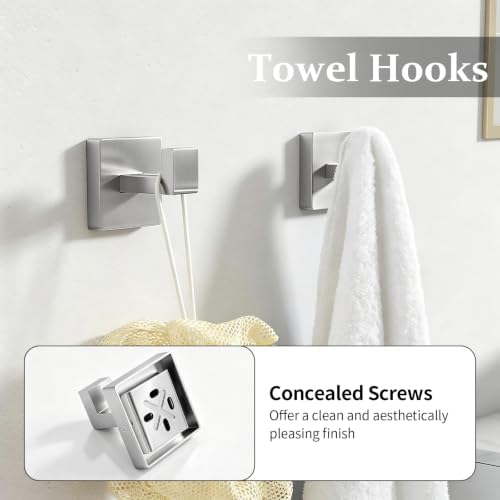 STWWO 10-Piece Bathroom Accessories Hardware Set Brushed Nickel - Image 5