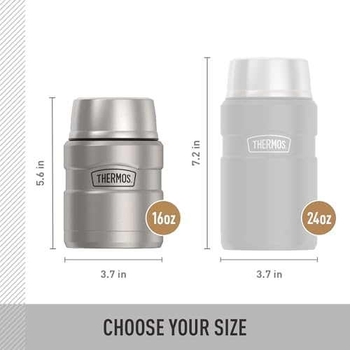 THERMOS Stainless King Food Jar with Spoon, 16oz, Matte Steel - Image 6