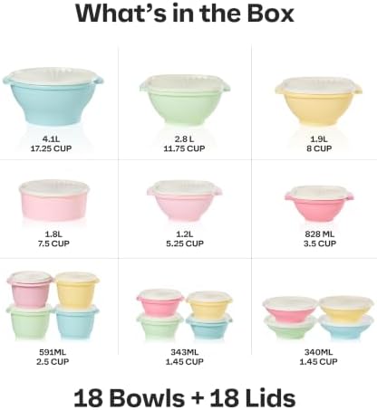 Tupperware Heritage 36-Piece Vintage Pastel Set (18 Containers + 18 Lids) - Image 2