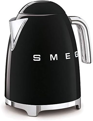 SMEG 50's Retro Style Electric Water Kettle with Automatic Shutoff, Removable Base, and Water Indicator, KLF03BLUS, Black by Unknown