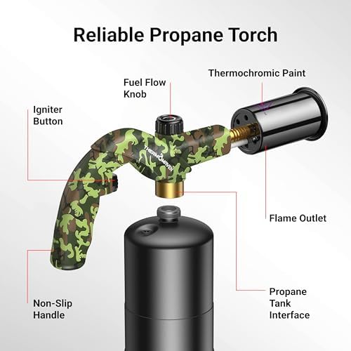 ThermoMaven Propane Torch Gun, Adjustable Cooking Torch, Camouflage Green - Image 6