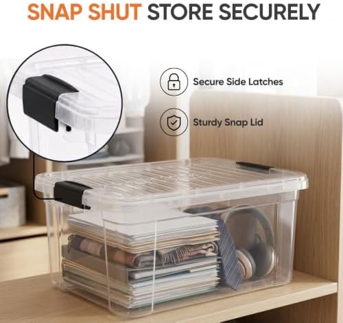 Superio 21 Quart Clear Plastic Storage Boxes with Lids, Stackable Organizer Containers, BPA-Free Storage Bins for Home, Office, School & Dorm, 8 Pack - Image 6