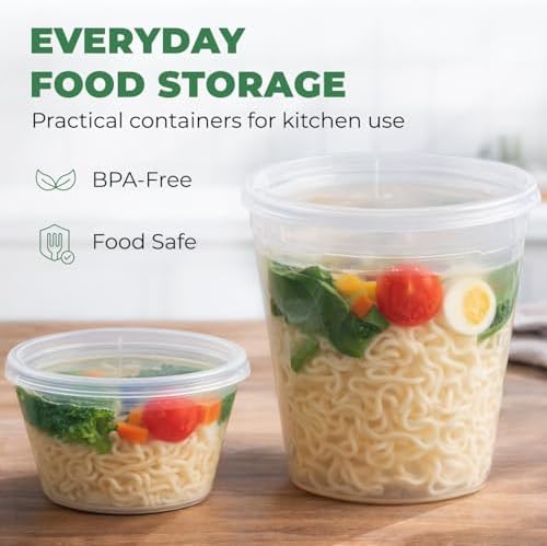 EconoHome Clear Deli Containers with Lids - 240-Pack, 16oz Plastic Containers with Lids for Food Storage, Meal Prep, Leftover, Restaurant Business, Takeout - Fridge, Microwave & Freezer-Safe - Image 2