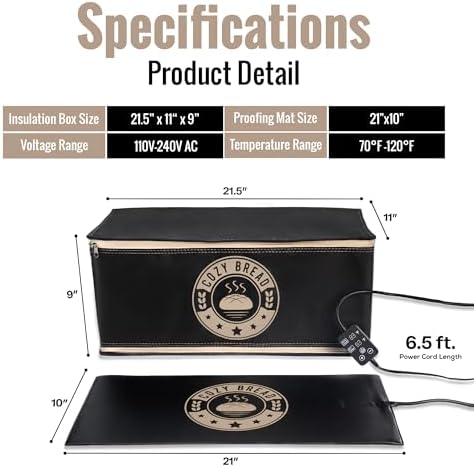 Cozy Bread® Proofing Mat & Thermal Insulation Box Bundle (10" x 21") | The Best Bread Proofer | Proof Dough, Grow Sourdough Starter, Ferment Yogurt - Image 4