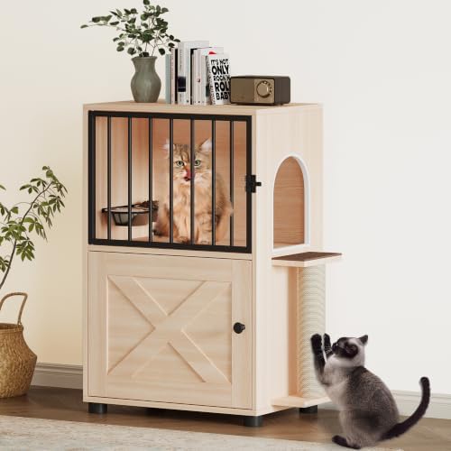 Dog Proof Cat Feeding Station, Dog Proof Cat Feeder, Cat Food Table,Nature - Image 2