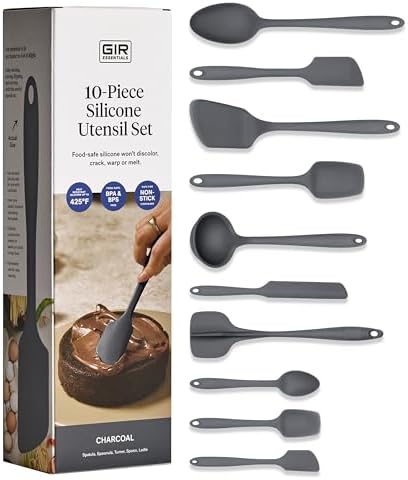 GIR: 10-Piece Silicone Essentials Kitchen Utensils Set – Charcoal by GIRGetItRight