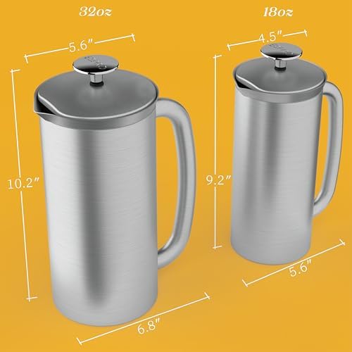 ESPRO P7 French Press, 18oz, Brushed, Stainless Steel Coffee Maker - Image 3