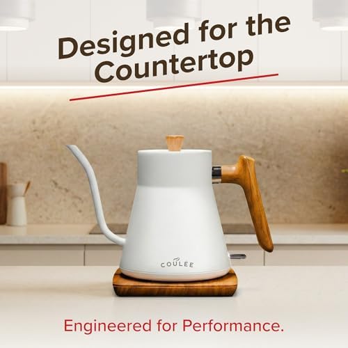 Gooseneck Electric Kettle, Stainless Steel, for Coffee & Tea, White - Image 6