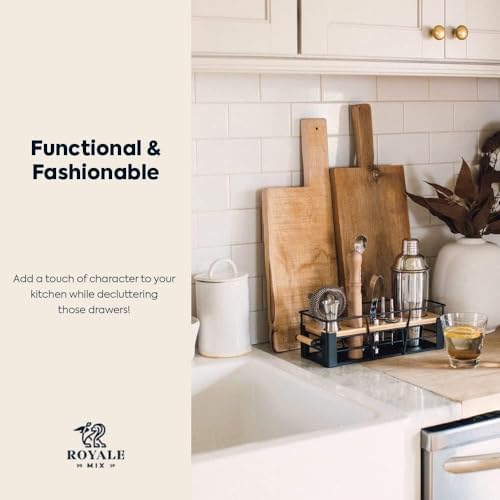 Mixology Bartender Kit with Stand | Home Bar Set with 25 Cocktail Recipes for Drink Mixing | Ideal Bartending Kit for Housewarming Gift | Premium Martini Cocktail Shaker Set with Bar Tools Accessories - Image 3