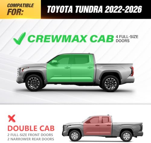 Running Boards Side Steps Fits 2022-2026 Toyota Tundra CrewMax Cab - Image 2