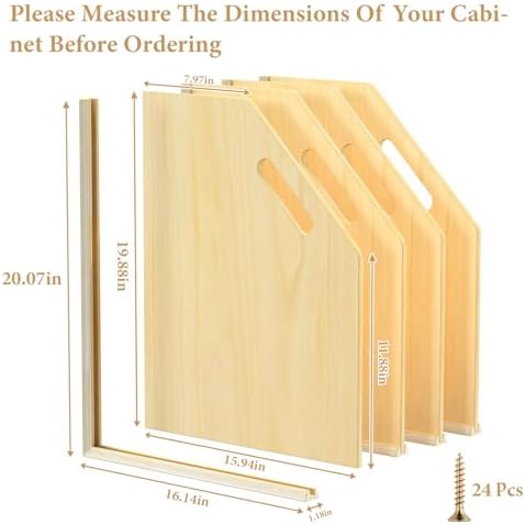 4 Pack Wood Tray Dividers for Cabinet, Cookie Sheet Organizer for Cabinet - Image 2