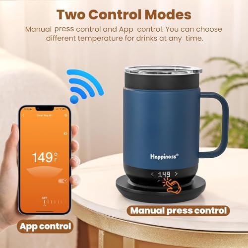 Happiness Self-Heating Coffee Mug,16oz Temperature Control Smart Cup - Image 5