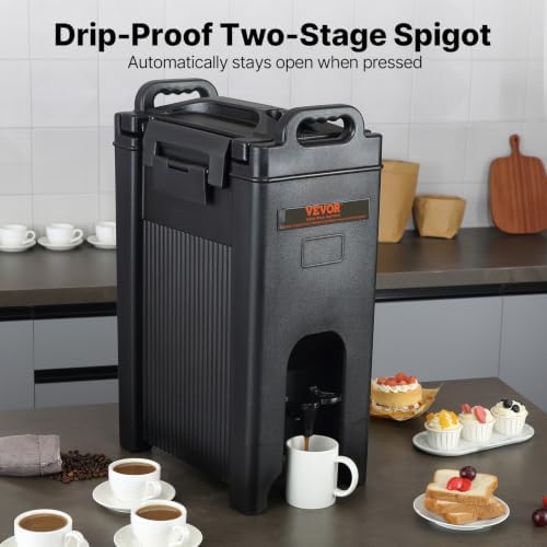 VEVOR Insulated Beverage Dispenser, 5 Gallon, Food-grade LDPE Hot and Cold Beverage Server, Thermal Drink Dispenser Cooler with 0.9 in PU Layer Two-Stage Faucet Handle, for Restaurant Drink Shop - Image 5