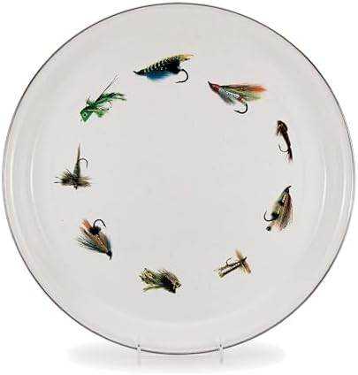 Golden Rabbit Enamelware Medium Tray, 15.5 inch, Fishing Fly by GoldenRabbitEnamelware