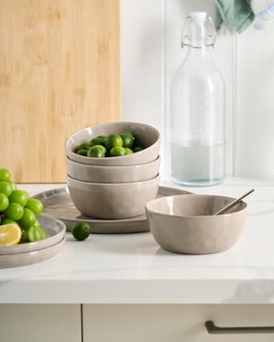 Famiware Mars Stoneware Dinnerware Set for 4, Cinnamon Brown - Image 4