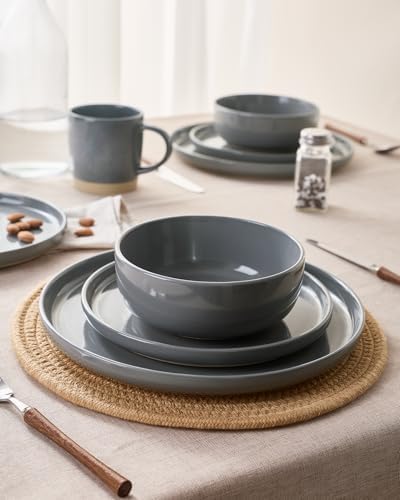 Famiware Milkyway 16-Piece Dinnerware Set with Mugs, Dark Gray - Image 3