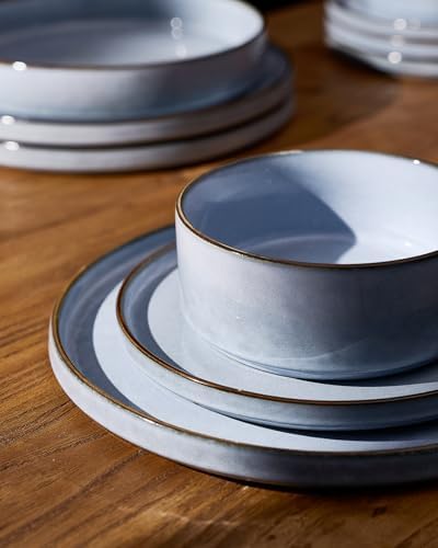 Famiware Annecy 16-Piece Dinnerware Set with Pasta Bowls, Reactive Blue - Image 3