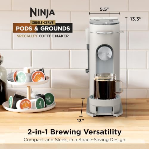 Ninja Pod and Grounds Coffee Maker, K-Cup Compatible, Stone, PB051ST - Image 2