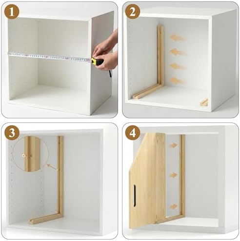 Solid Wood Tray Dividers for Cabinets, 4-Pack Baking Sheet & Cutting Board Organizer, Adjustable Cabinet Storage for Cookie Sheets, Pans and Pantry Trays - Image 3