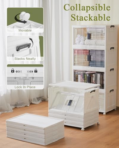 OlarHike 76QT Storage Bins with Lids for Home, Closet, Office, Dorm, 4 Pack - Image 2