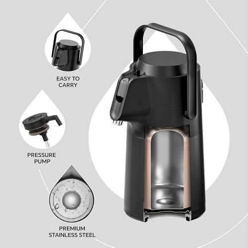 IDEUS Thermal Coffee Carafe 68oz, Airpot Beverage Dispenser Black - Image 3