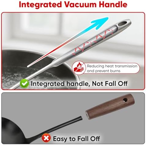 Newness 12 Pcs Cooking Utensils Set, 304 Stainless Steel Kitchen Utensils Set, Metal Kitchen Accessories, Include Soup Ladle, Slotted Skimmer Spoon, Spaghetti Spoon and Spatula, Dishwasher Safe - Image 4