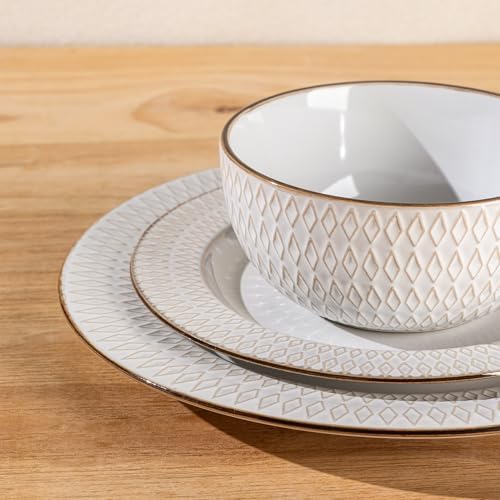 GBHOME Ceramic Dinnerware Sets of 6,18 pcs Plates and Bowls Sets Dishes - Image 5